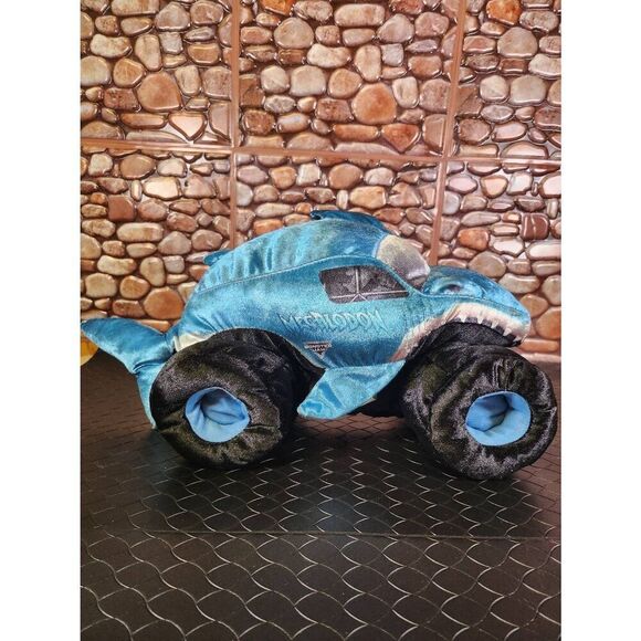 Monster Jam Megalodon Shark Monster Truck Plush 17" Jumbo #A29 - Picture 1 of 9